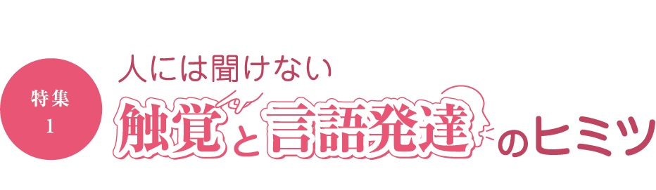 ［特集1］ 人には聞けない触覚と言語発達のヒミツ